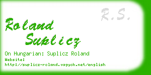 roland suplicz business card